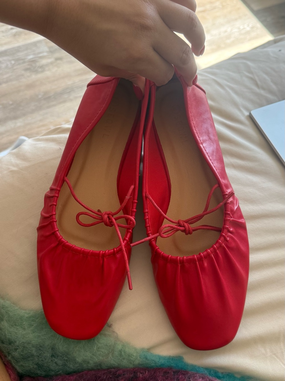 ASOS Red Bow Ballet Flats